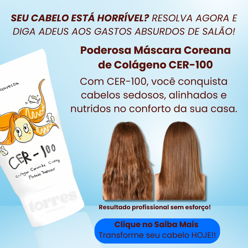 Máscara Cer-100: O Poder do Colágeno Coreano para fios danificados