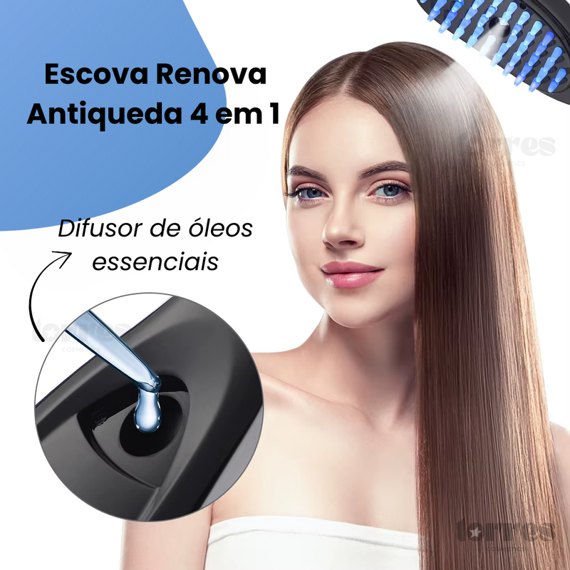 Escova Renova Antiqueda 4 em 1 - Sua nova aliada contra Alopecia e queda de cabelo