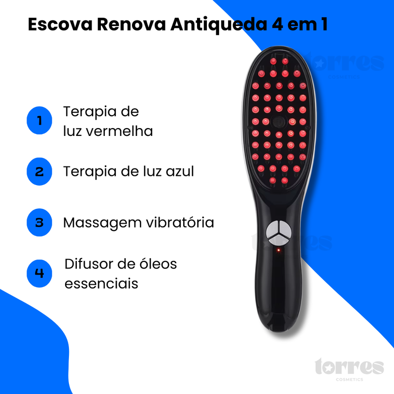 Escova Renova Antiqueda 4 em 1 - Sua nova aliada contra Alopecia e queda de cabelo