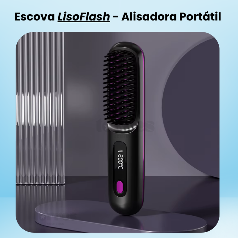 Escova LisoFlash -  Alisadora Portátil - Cabelo Liso em qualquer lugar